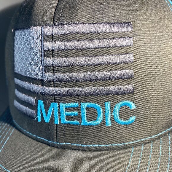 Medic Hat Unisex Gray Blue Adjustable Trucker Mesh Baseball Cap Logo - Picture 2 of 10